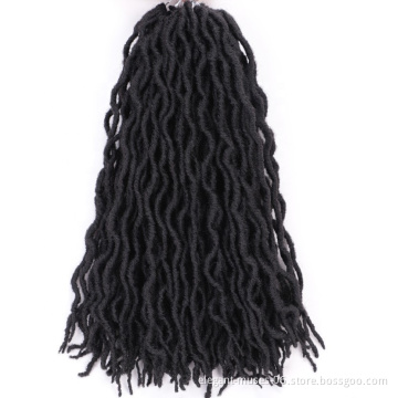 Hot Product 24Roots/pack Synthetic Goddess Faux Locs Pre-made Loop light Crochet Braid Hair Extensions
